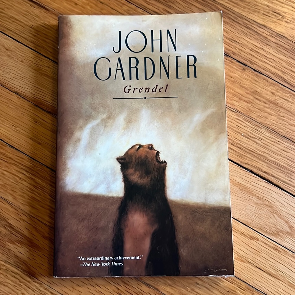 Book, “Grendel” by John Gardner, Paperback Bestseller, Retelling of Beowulf
